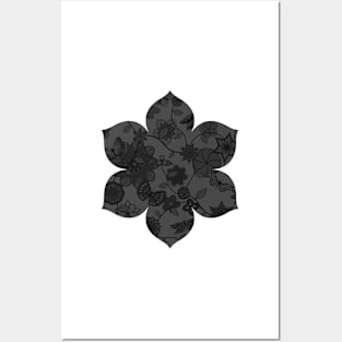 Butterfly Garden - Grey Posters and Art